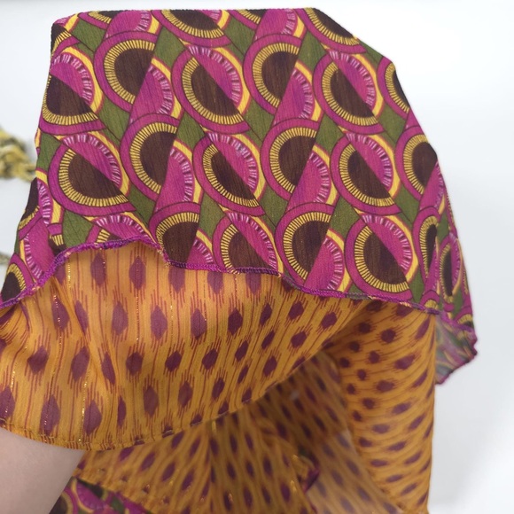 NWT ZARA Halter Neck Multicolored Printed Top Metallic Layer 7720/025 Size XL - Picture 12 of 14